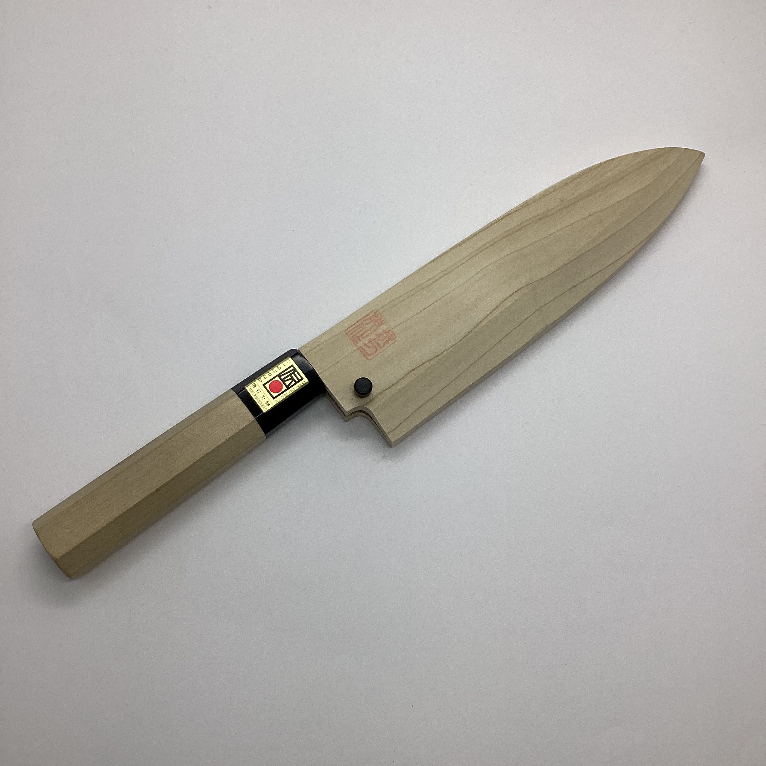 山本刃剣】54 英 出刃 180mm 青一 朴水牛柄 サヤ付き｜堺伝匠館